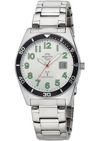 MASTER TIME Herren Funkuhr "Super Power Sporty", silber, Armbanduhren, Armbanduhr, Quarzuhr, Herrenuhr, Datum, Leuchtzeiger, Edelstahlarmband