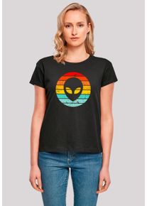 F4NT4STIC Damen T-Shirt "Alien Retro Sonnenuntergang", schwarz, casual, Gr. XXL, Obermaterial: 100% Baumwolle, Shirts, Premium Qualität