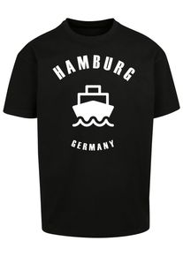 Merchcode Herren T-Shirt "Merchcode Herren Hamburg X Heavy Oversize Tee-BY102", schwarz, casual, Gr. L, bedruckt, 100% Baumwolle, Shirts