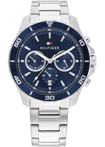 Tommy Hilfiger Herren Multifunktionsuhr, silber, Armbanduhren, Quarzuhr, Armbanduhr, Herrenuhr, Datum, Edelstahlarmband