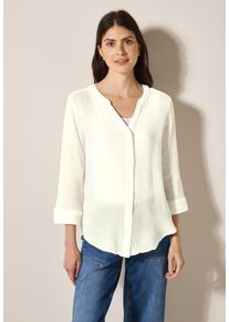 Cecil Damen Shirtbluse, weiß, casual, Gr. M, Strukturmuster, Web, 100% Baumwolle, Blusen, aus reiner Baumwolle