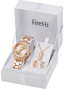 Firetti Damen Quarzuhr, rosa, Armbanduhren, Armbanduhr, Damenuhr, Glassteine, ideal auch als Geschenk