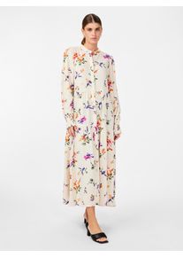 Y.A.S Damen Druckkleid "YASASINA LS LONG SHIRT DRESS S. NOOS", grau, modisch, Gr. 42, bedruckt, Web, Obermaterial: 100% Viskose, Kleider