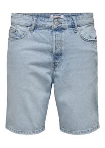 Only & Sons ONLY & SONS Herren Shorts "ONSEDGE BOX TAI DNM SHORTS MU OTL", blau, modisch, Gr. XXL, unifarben, Web, Obermaterial: 100% Baumwolle, Hosen