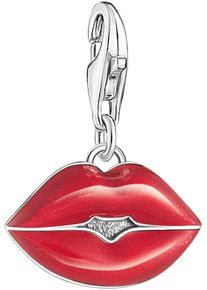 Thomas Sabo Damen Charm-Einhänger "roter Kussmund, 2068-664-10", bunt, Silber 925 (Sterlingsilber), Charms