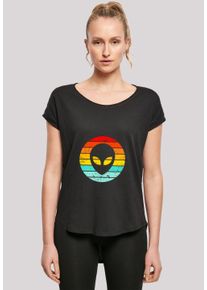 F4NT4STIC Damen T-Shirt "Alien Retro Sonnenuntergang", schwarz, casual, Gr. XS, Obermaterial: 100% Baumwolle, Shirts, Premium Qualität