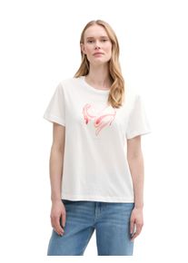 Tom Tailor Damen T-Shirt, weiß, casual, Gr. XXL, bedruckt, unifarben, Jersey, Obermaterial: 100% Baumwolle, Shirts, mit Frontprint