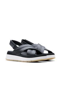 Clarks Damen Sandale "Tuscan Cross", Gr. 40, schwarz, Leder, sportlich, Schuhe, Sandalette, Flats, Sommerschuh mit Plateausohle