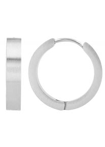 Adelia´s ADELIA ́S Damen Paar Creolen "Neuheit 2025 - Damen Creolen aus mattem Edelstahl Ø 16 mm", Damen, Edelstahl, silber, Edelstahl, Ohrringe