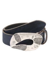 Damen Ledergürtel, blau, modisch, Gr. 120, RETTUNGSRING BY SHOWROOM 019, unifarben, Rindsleder, Gürtel, Schließe in Vintage-Optik