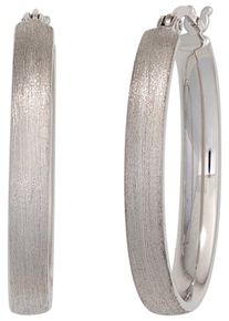Jobo Damen Paar Creolen, Silber 925 (Sterlingsilber), silber, Silber 925 (Sterlingsilber), Ohrringe, oval 925 Silber