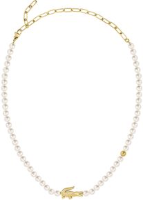 Lacoste Damen Perlenkette "MATCHPOINT, 2040429", Edelstahl-Perlen, L: 55cm B: 6mm, gold, Edelstahl, Perlen, B:6mm, Halsketten, mit Perle (imitiert)