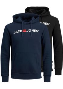 Jack & Jones JACK & JONES Herren Kapuzensweatshirt "CORP OLD LOGO SWEAT HOOD", blau, modisch, Gr. XS, Obermaterial: 70% Baumwolle, 30% Polyester, Sweatshirts