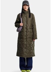 Pieces Damen Steppmantel "PCMAILEY LONG QUILTED JACKET NOOS BC", grün, modisch, Gr. L, unifarben, Steppware, Obermaterial: 100% Polyester, Mäntel