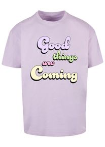 Merchcode Herren T-Shirt "Merchcode Herren Good Things Heavy Oversized Tee", lila, casual, Gr. XS, bedruckt, 100% Baumwolle, Shirts