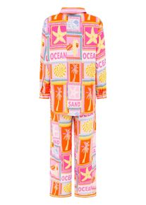 Zwillingsherz Damen Shirtbluse ""Beach Vibes"", pink, modisch, Gr. SM, Obermaterial: 100% Viskose, Blusen, Farbenfrohes Set mit langer Hose und Bluse