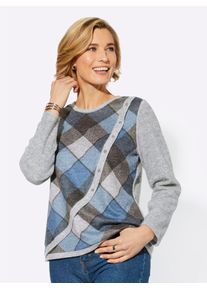 Classic Basics Damen Langarmshirt "Winter-Shirt", blau, Gr. 44, gemustert, mehrfarbig, meliert, 80% Polyester, 20% Viskose, Shirts