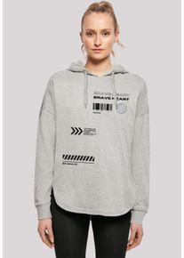 F4NT4STIC Damen Kapuzenpullover "Brave Heart OVERSIZE HOODIE", grau, casual, Gr. XS, Obermaterial: 100% Baumwolle, Pullover, Print
