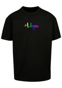 Merchcode Herren T-Shirt "Merchcode Herren Hope Rainbow Heavy Oversized Tee", schwarz, casual, Gr. XL, bedruckt, 100% Baumwolle, Shirts