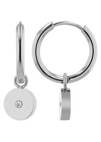 Adelia´s ADELIA ́S Damen Paar Ohrhänger "Neuheit 2025 - Damen Ohrhänger aus Edelstahl und Strass Ø 12 mm", Damen, Edelstahl, silber, Edelstahl, Ohrringe