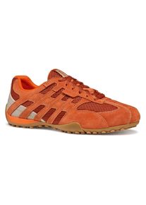 Geox Herren Schnürschuh "U SNAKE ORIGINAL", Gr. 46, orange, Leder, Textil, sportlich, Schuhe, Schnürschuh, Freizeitschuh, Trekking Sneaker mit