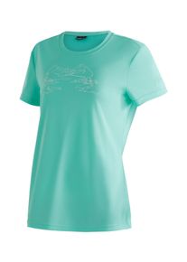 Maier Sports Damen T-Shirt "Wilma Print", blau, Gr. 44, 100% Polyester, Shirts, Damen Funktionsshirt, Freizeitshirt mit Aufdruck, Regular Fit