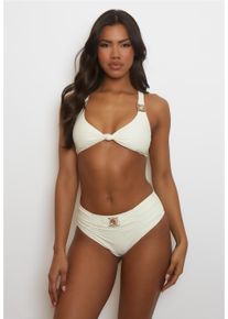 MODA MINX Damen Bikini-Hose "Amour Rouched", beige, Gr. S, unifarben, 82% Polyamid, 18% Elasthan, Badehosen, in schnelltrocknender Qualität
