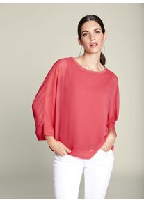 Heine Damen Blusenshirt "Blusenshirt", lila, Gr. 48, unifarben, 100% Polyester, Unterteil:5% Elasthan, 95% Viskose, Shirts