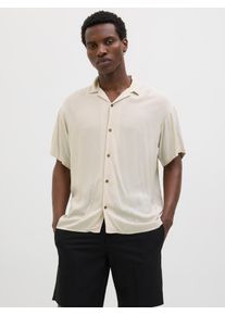 Jack & Jones JACK & JONES Herren Kurzarmhemd "JJEJEFF SOLID RESORT SHIRT S/S SN", gelb, modisch, Gr. S, unifarben, Web, Obermaterial: 100% Viskose, Hemden, mit