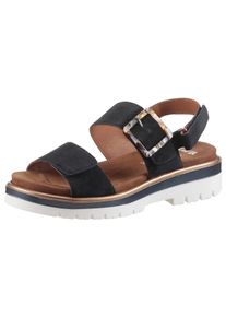 Ara Damen Plateausandaletten "MALAGA", Gr. 35, blau, Ziegenveloursleder, casual, Schuhe, Plateausandale, Klettschuh in Bequemweite G (= weit)