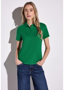 Street One Damen Poloshirt, grün, casual, Gr. 44, unifarben, Web, 97% Baumwolle, 3% Elasthan, Shirts, aus Baumwolle mit Stretchante
