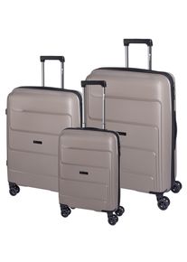 Check.In Trolleyset "St. Louis", grau, Polypropylen, unifarben, Koffer-Sets, Kofferset, Gepäckset, klein mittel groß, Handgepäck, Aufgabegepäck