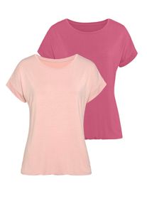 Vivance Damen Kurzarmshirt "mit Gummizug im Bund", bunt, Basic, Gr. 36, unifarben, Obermaterial: 95% Viskose, 5% Elasthan, Shirts, aus weichem