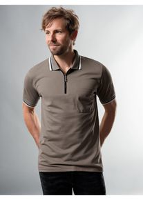 TRIGEMA Herren Poloshirt "TRIGEMA Poloshirt mit Reißverschluss", grau, Basic, Gr. 5XL, 100% Baumwolle, Shirts