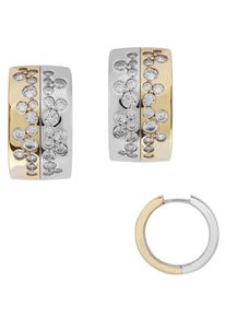 Firetti Damen Paar Creolen "Schmuck Geschenk Silber 925 Bicolor", Silber 925 (Sterlingsilber), gelb, Silber 925 (Sterlingsilber), Ohrringe, Made in