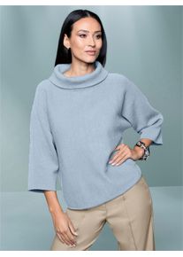Heine Damen 3/4 Arm-Pullover "Pullover", blau, Gr. 34, unifarben, 50% Viskose, 28% Polyester, 22% Polyamid, Pullover