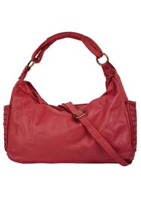 Samantha Look Damen Henkeltasche, rot, Leder, vintage, Taschen, echt Leder, Made in Italy