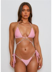 MODA MINX Damen Bikini-Hose "Lumiere Seychelles", pink, Gr. M, unifarben, 85% Polyester, 8% Elasthan, 7% Metall, Badehosen, mit Glitzersteinchen und