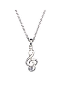 Firetti Damen Kette mit Anhänger "Schmuck Geschenk Silber 925 Halsschmuck Halskette Panzerkette Noten", Silber 925 (Sterlingsilber), L: 45cm, silber,