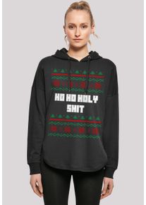 F4NT4STIC Damen Kapuzenpullover "Ho Ho Holy", schwarz, casual, Gr. M, Obermaterial: 100% Baumwolle, Pullover, Print