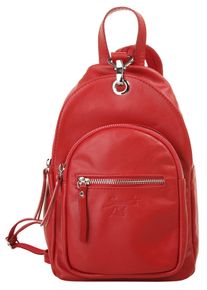 Samantha Look Cityrucksack, rot, Rindsleder, Leder, beschichtet, leicht glänzend, casual, Rucksäcke, echt Leder, Made in Italy