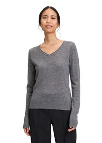 Betty Barclay Damen Strickpullover "Betty Barclay Kaschmir-Pullover mit V-Ausschnitt", grau, Basic, Gr. 46, Strick, Obermaterial: 100% Kaschmir.,