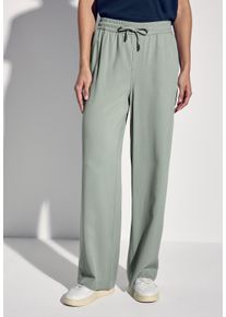 Street One Damen Stoffhosedusty milky grün, casual, Gr. 38, unifarben, Stoff, 100% Viskose, Hosen, im Loose Fit