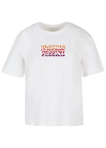 MISS TEE Herren T-Shirt "Miss Tee Damen Blazing Passion Tee", weiß, casual, Gr. XS, bedruckt, 100% Baumwolle, Shirts