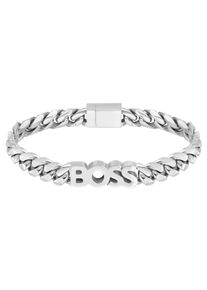 BOSS Herren Armband "Schmuck Edelstahl Armschmuck Panzerkette KASSY", M, Edelstahl, silber, Edelstahl, Armbänder