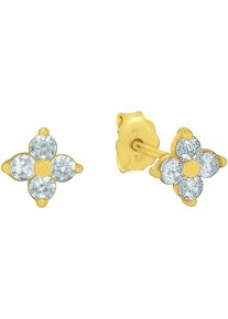 Amor Damen Paar Ohrstecker "Blume, 2028114", Gelbgold 375, gold, Gelbgold 375, Ohrringe, mit Zirkonia (synth.)