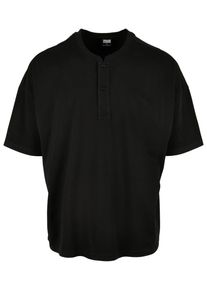 Urban Classics Herren T-Shirt "Urban Classics Herren Oversized Henley Tee", schwarz, casual, Gr. S, unifarben, 100% Baumwolle, Shirts