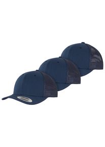 Flexfit Damen Trucker Cap "Flexfit Retro Trucker 3-Pack"navy, navy, navy, casual, 74% Polyester, 26% Baumwolle, Caps