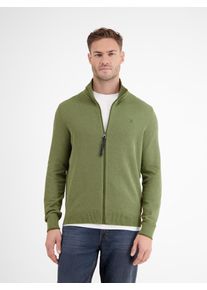 Lerros Herren Strickjacke "Lerros Leichte Strickjacke mit schmaler Rippstruktur", grün, Gr. L, 100% Baumwolle, Strickjacken