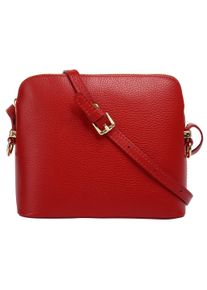 CLUTY Damen Umhängetasche, rot, Leder, unifarben, Taschen, echt Leder, Made in Italy